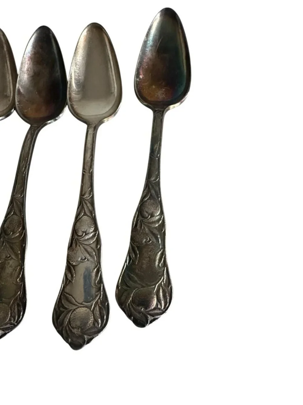 Antique 1910 Rogers & Son AA Sunkist Pattern Set Of 6 Spoons Silverplate